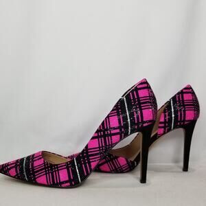 I.N.C. International Concepts Kenjay D'Orsay Pumps Size 11 Pink Plaid NWT